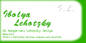 ibolya lehotzky business card